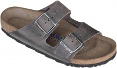 Birkenstock sandaler mjuk fotbädd vaxad läder dam grå- TOFFELSHOPPEN.SE
