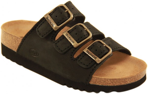 Scholl-dam-sandaler-komfort-Rio-svart-skinn
